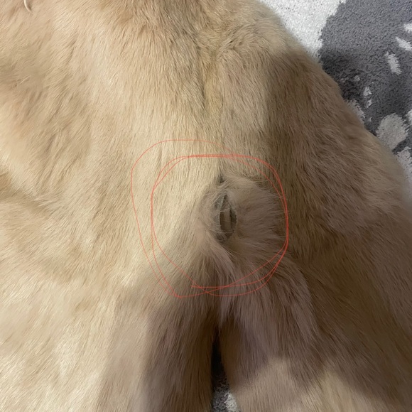 Women's vintage rabbit Fur Coat - Tan - Picture 5 of 15